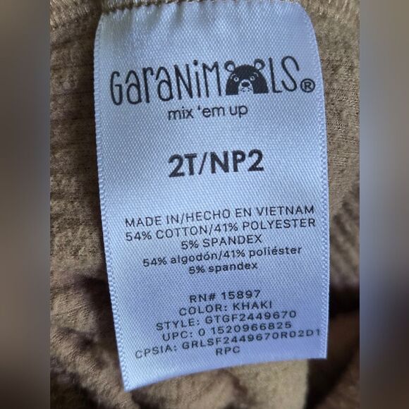 3/$10 Garanimals Tan Leggings Size 2 - Picture 4 of 4